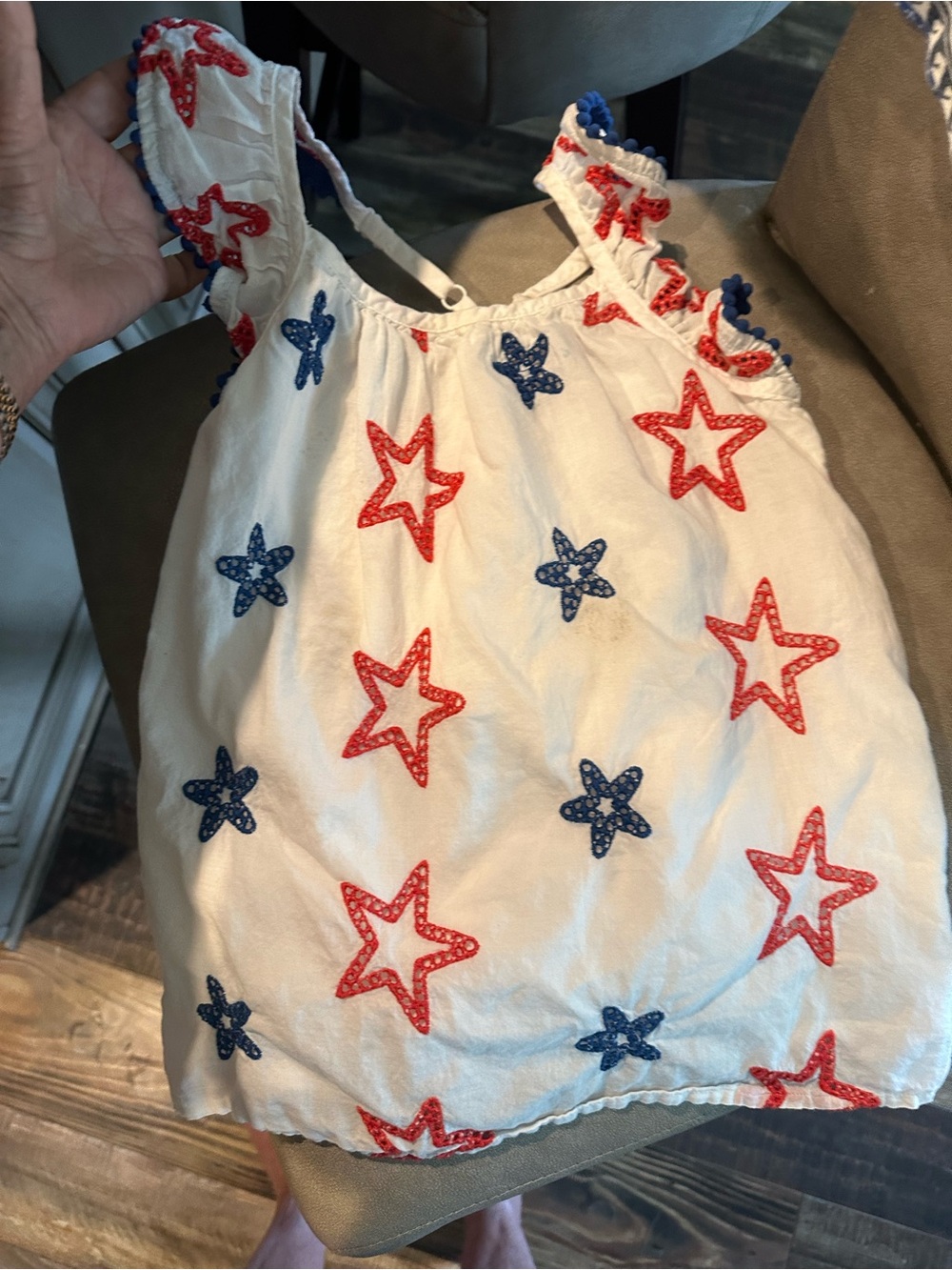 Cat & Jack White Toddler Tank with Red & Blue Accent